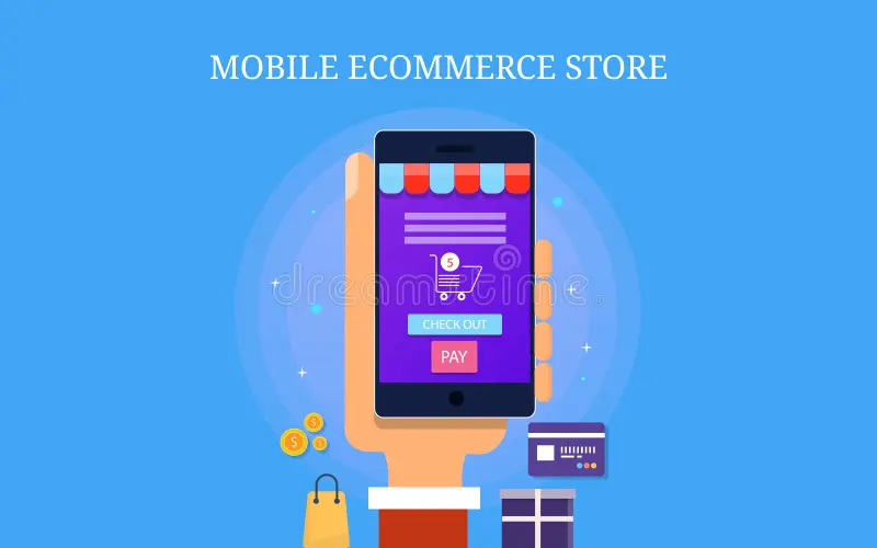 vizualno prikazuje kako izgleda mobilna spletna trgovina