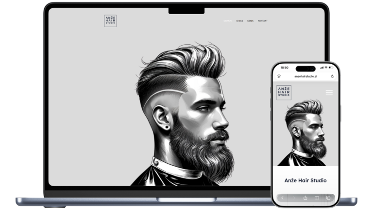 Spletna stran Anže Hair Studio