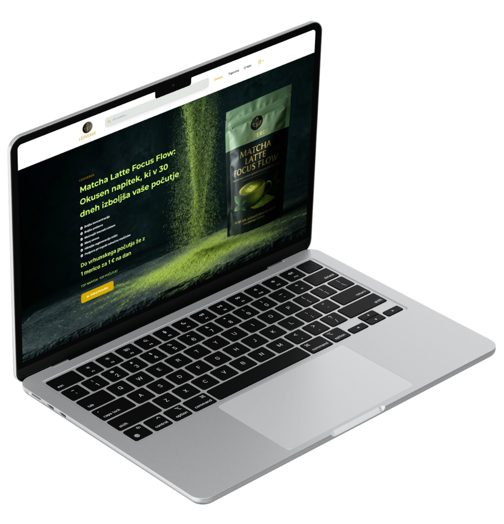 3D mockup spletne trgovine Leoverde